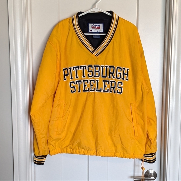 Vintage Pittsburgh Steelers Pullover Windbreak - Champion NFL Pro Line sz M - Picture 1 of 9